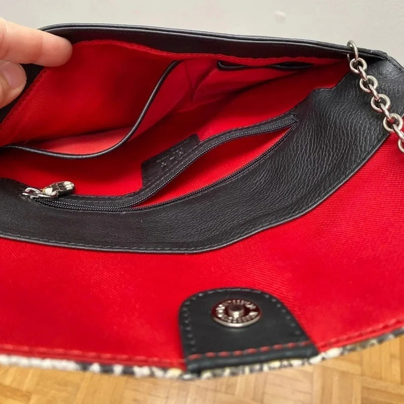 ILI NEW YORK - Genuine Leather Imitation Python  Clutch with Strap - Picture 5 of 7